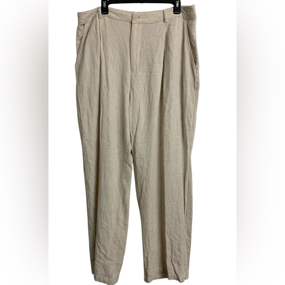 And Now This 2X Linen Wide Leg Lightweight Pants Coastal Grandma
